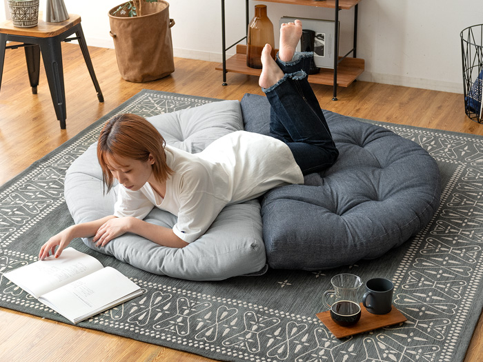 ソファになる2WAYフロアクッション ごろ寝対応 デニム調 COZY | 家具
