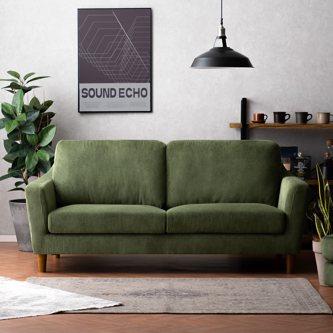 2人掛けソファ コーデュロイ 広め設計 LAURU | 家具・インテリア通販