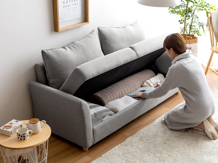 2人掛けソファ 北欧デザイン 収納付き 広々座面 brook | 家具