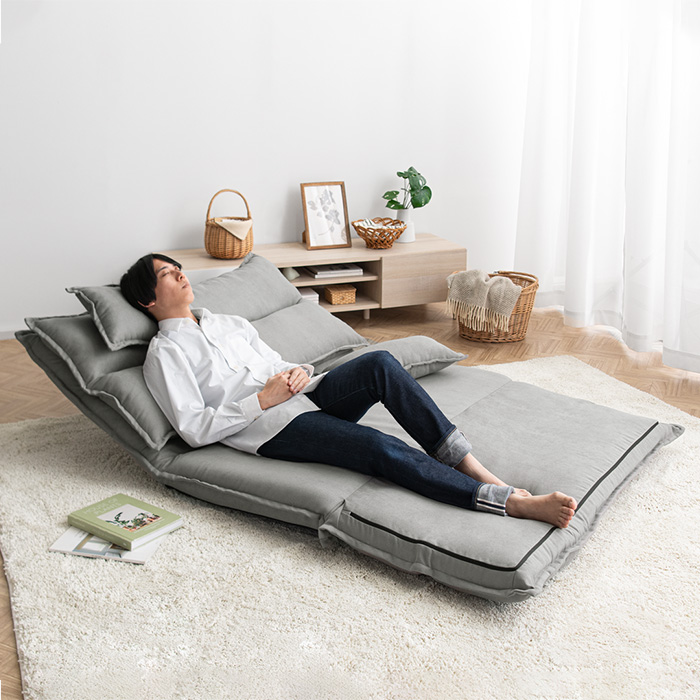 3WAYワイドリクライニング座椅子 伸ばせる低反発クッション FEEL