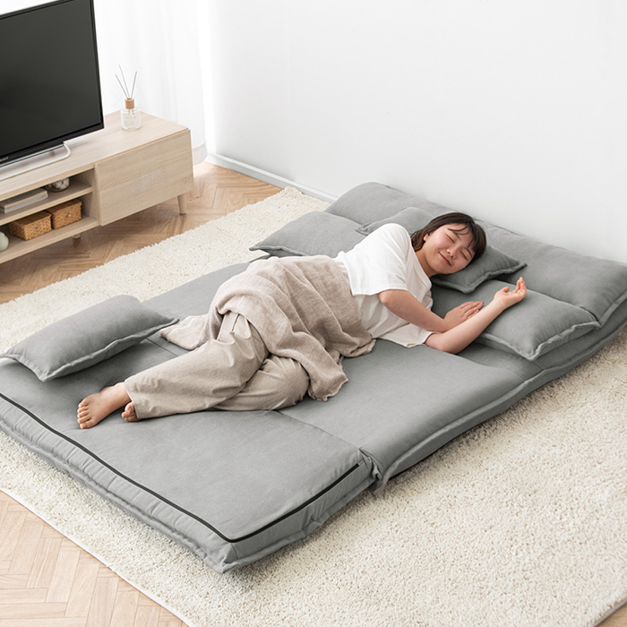 3WAYワイドリクライニング座椅子 伸ばせる低反発クッション FEEL