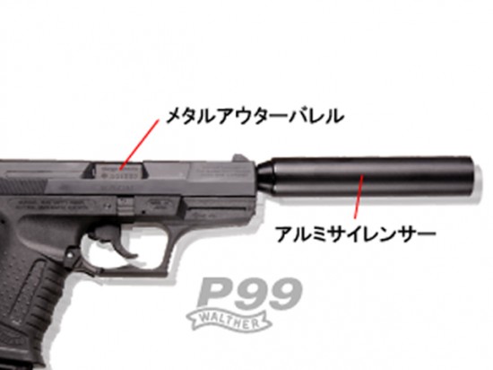 マルゼン] ワルサーP99 ブローバック用メタルアウターバレル