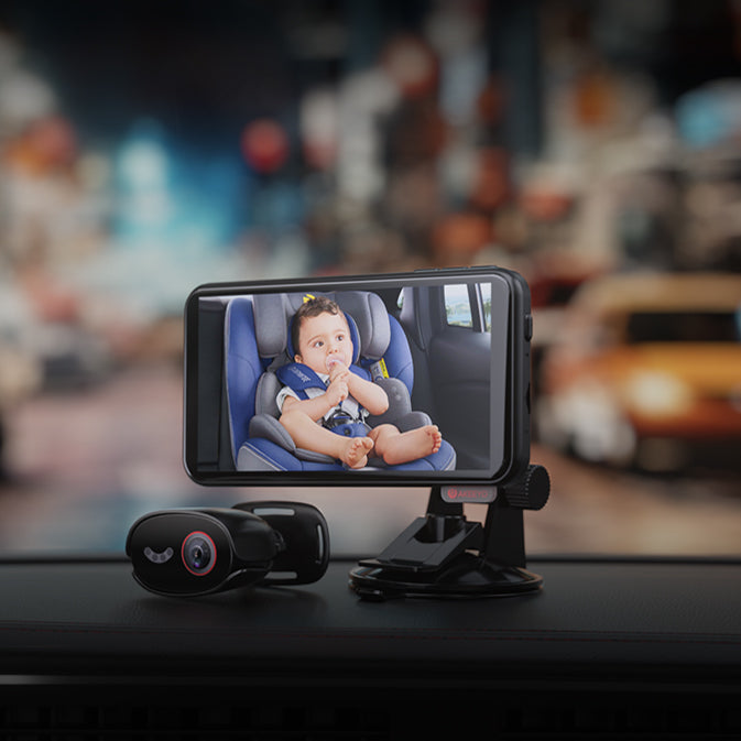 安全運転！振り返らずに後ろが確認できる、次世代の製品『車内見守り