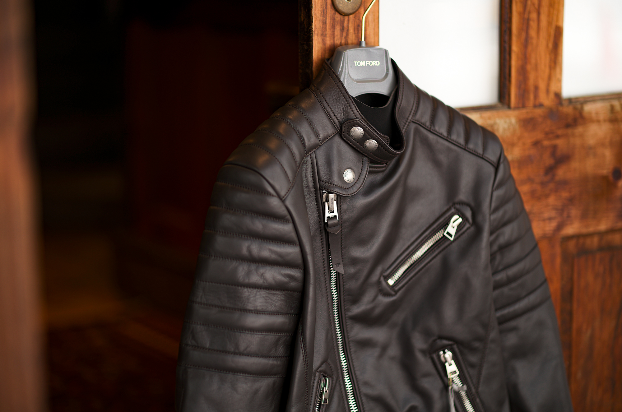 TOM FORD LEATHER ICON BIKER “CHOCOLATE” 2023AW – 正規通販・名古屋