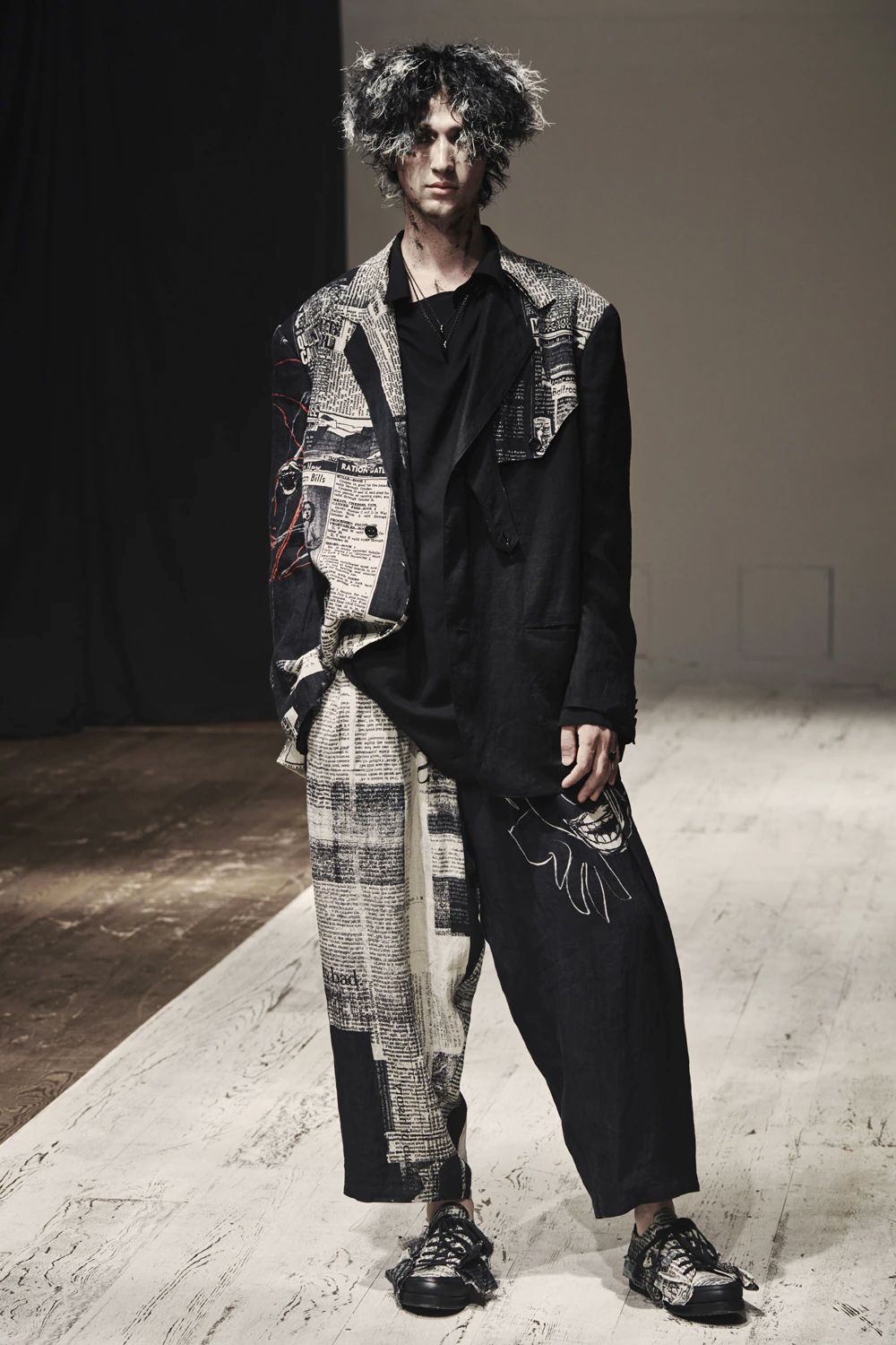yohji yamamoto - pour homme K-L新聞コラ07柄J / HG-J34-826 | ALUBUS