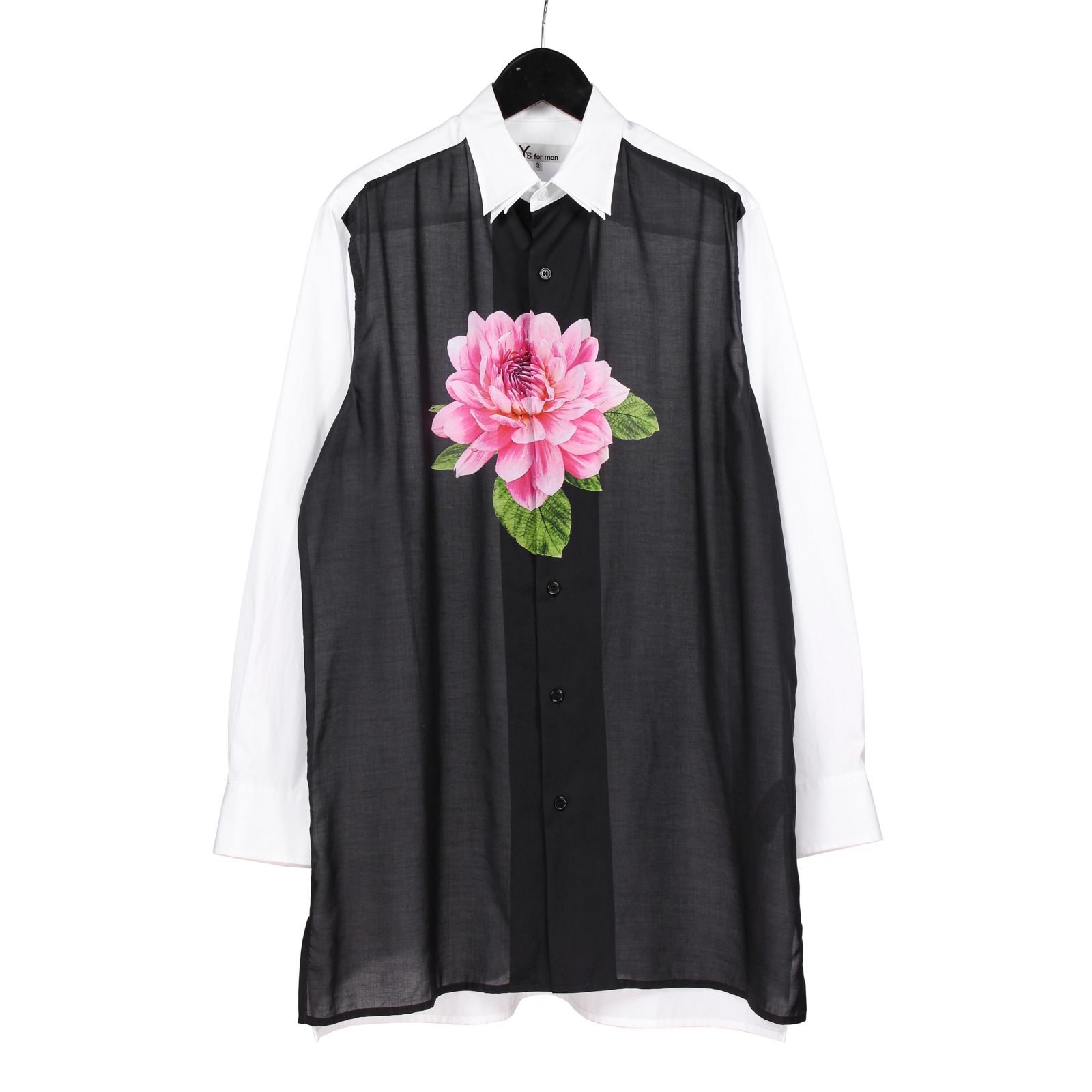 25ssヨウジヤマモト small flowers 3collar shirt Yohji Yamamoto POUR