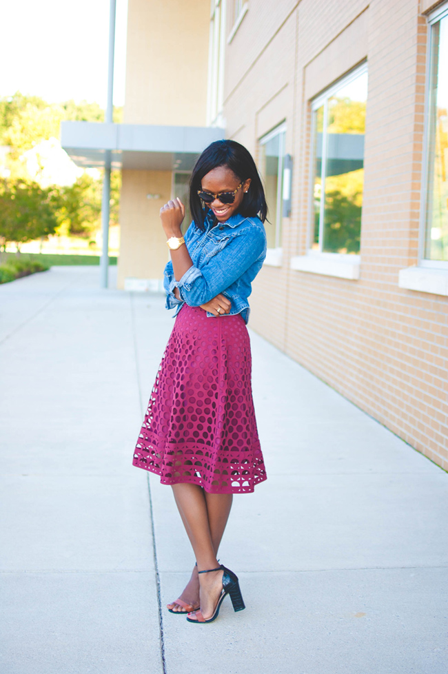 J.Crew Perforated Eyelet Skirt | Alicia Tenise