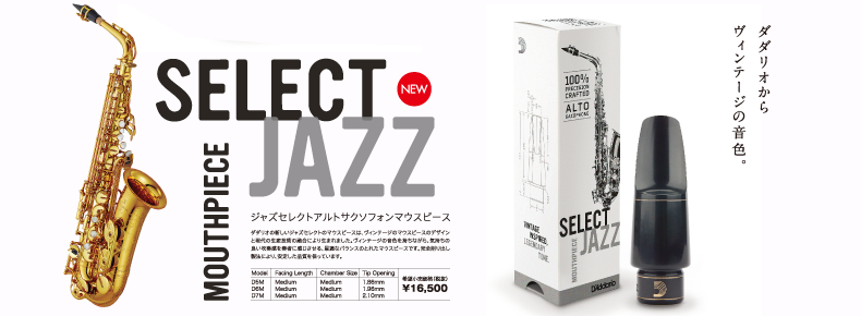 ダダリオ ジャズセレクト アルトサクソフォン マウスピース|サックス