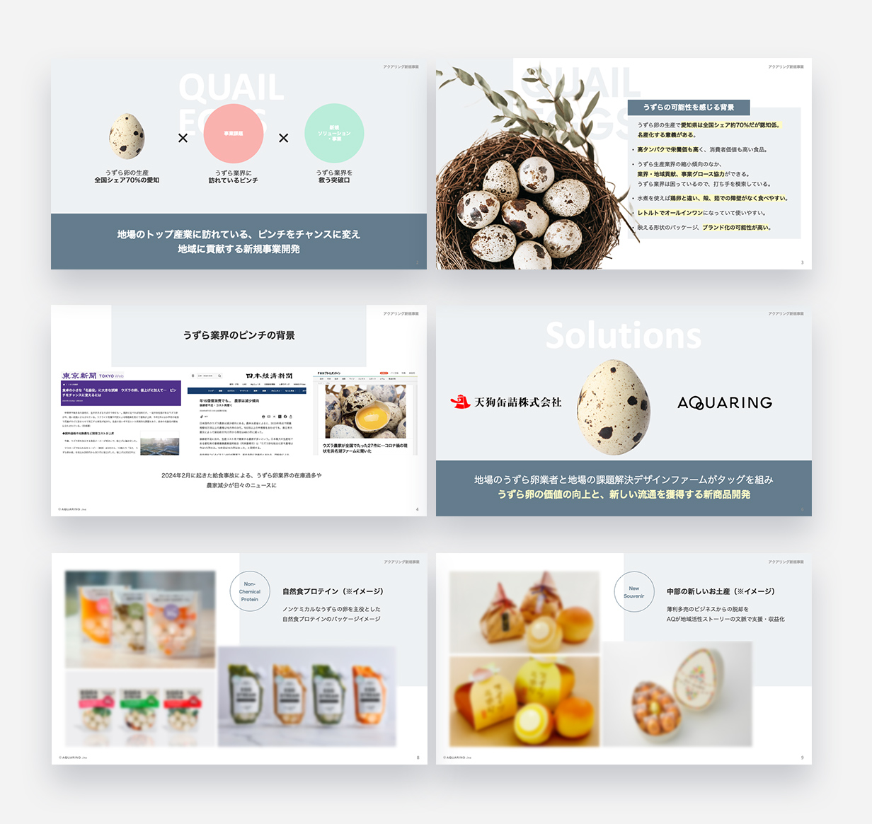 うずら卵加工食品開発プロジェクト｜アクアリング - Oneness for good