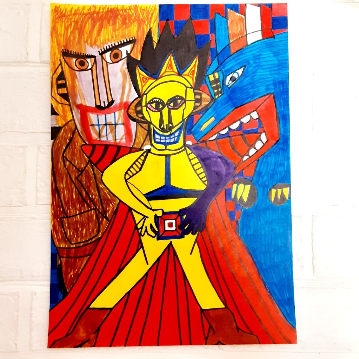 ハガキサイズにクレパスで描く‼️ オウム」 by シュミエ工作絵キング