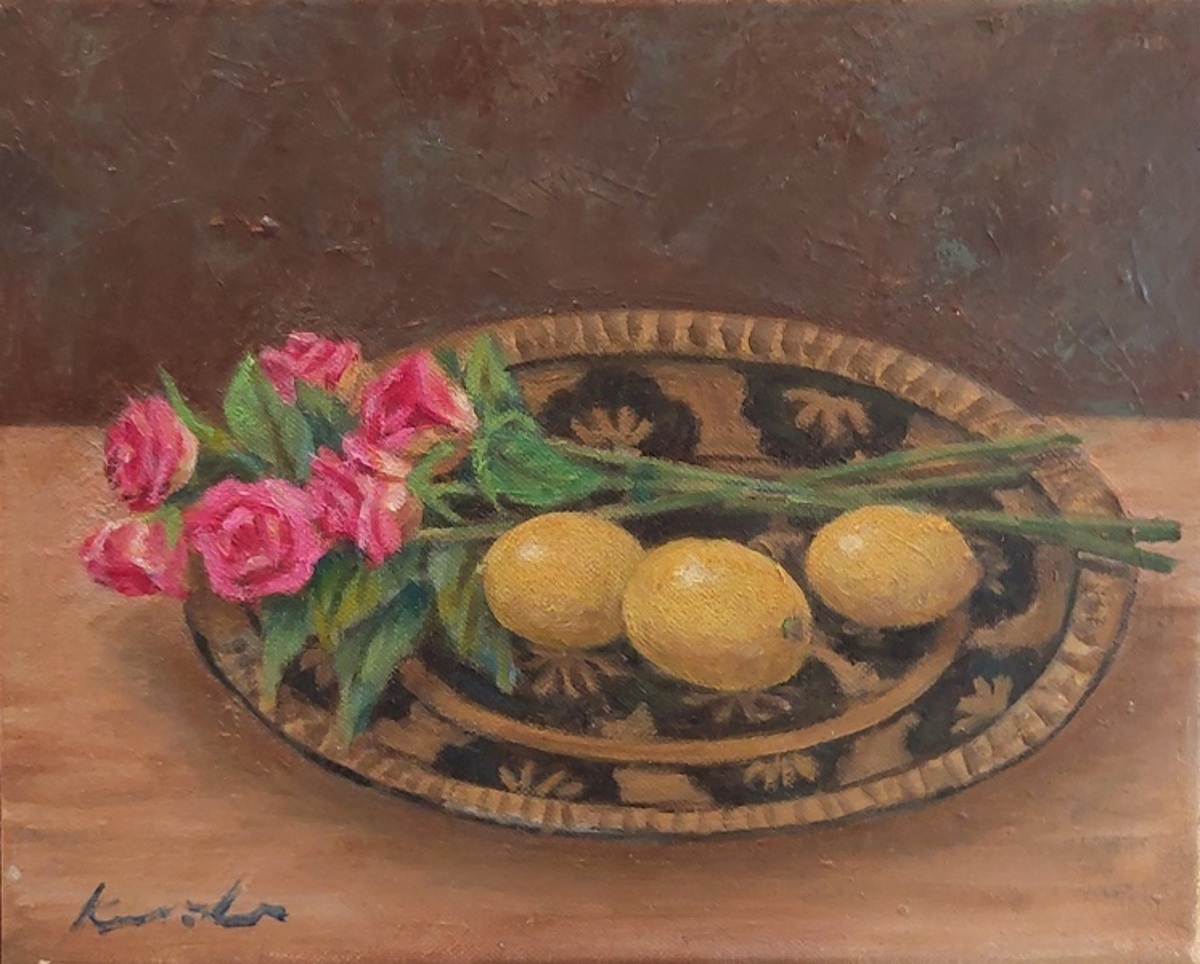 パンジーの花とレモン」 by Urara｜Artmeter｜暮らしを彩るアートが