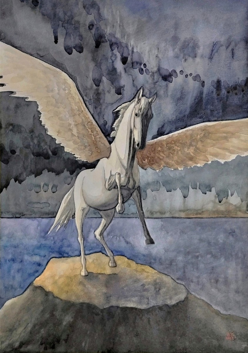 青い空とペガサス」 by 水辺｜Artmeter｜暮らしを彩るアートが、きっと