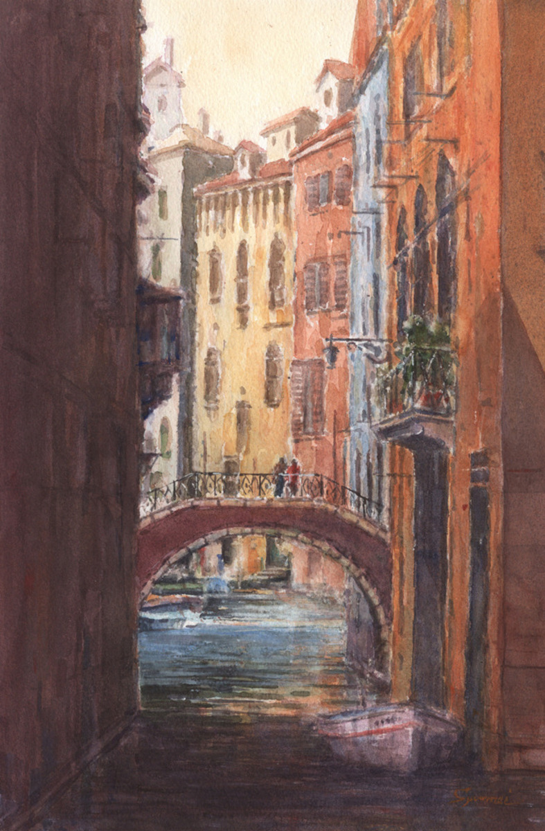 水彩画原画 朝焼けの江の島 #603」 by syoumei｜Artmeter｜暮らしを