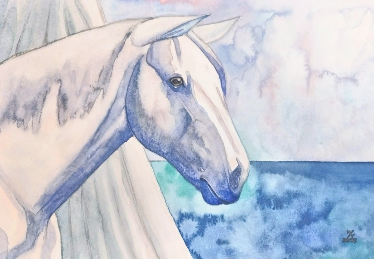 水辺の白馬」 by 水辺｜Artmeter｜暮らしを彩るアートが、きっと見つかる