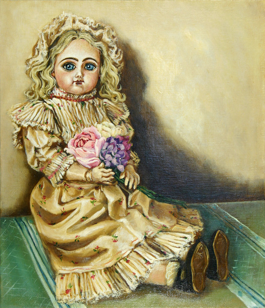 青いガラス目の人形」 by おーや｜Artmeter｜暮らしを彩るアートが