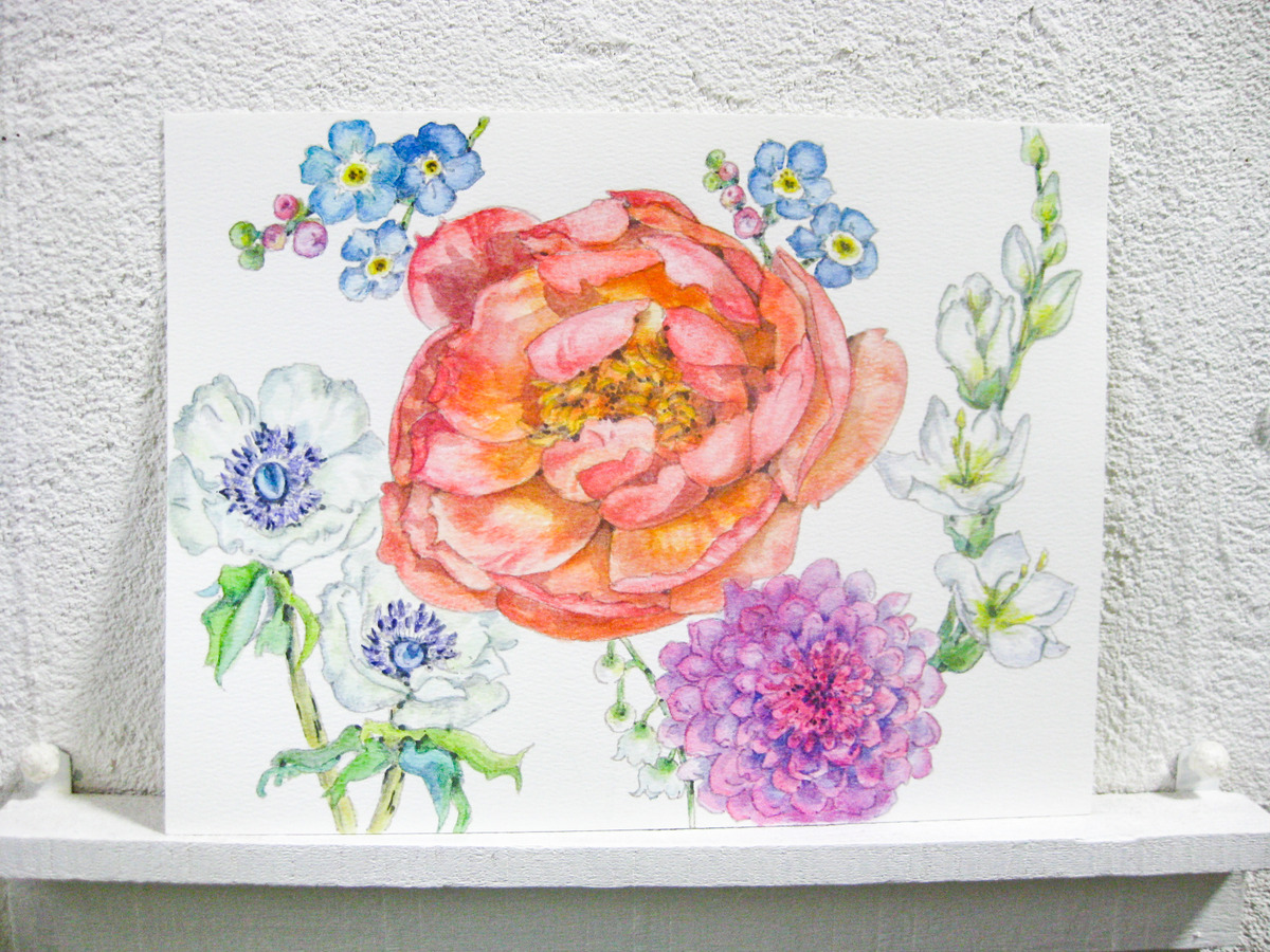 花の肖像画 芍薬」 by Kaji Yoco｜Artmeter｜暮らしを彩るアートが