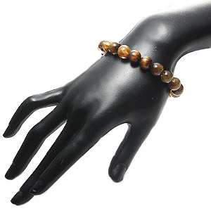 ブラウンキャッツアイルチルクォーツ10mmブレスレットSA-002│水晶