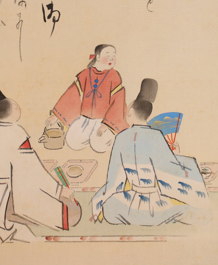 掛軸紹介 催馬楽 宴楽図 古代歌謡 風俗画 | 掛け軸や骨董品の販売