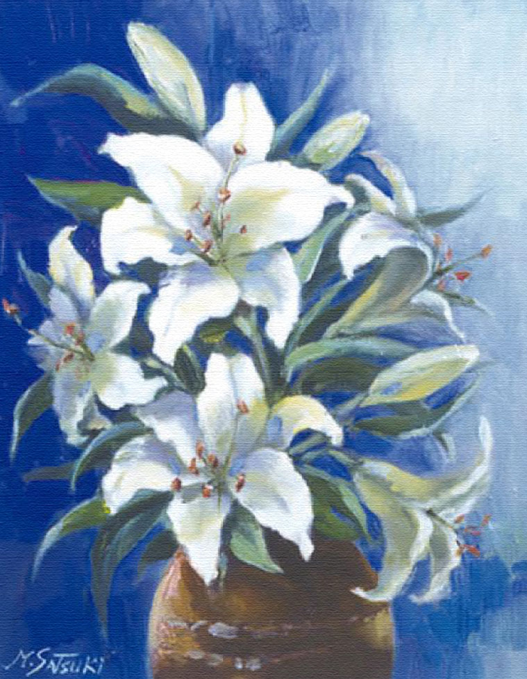 五月みどり 絵画 (版画/キャンバスジクレー) カサブランカ 4030|アート