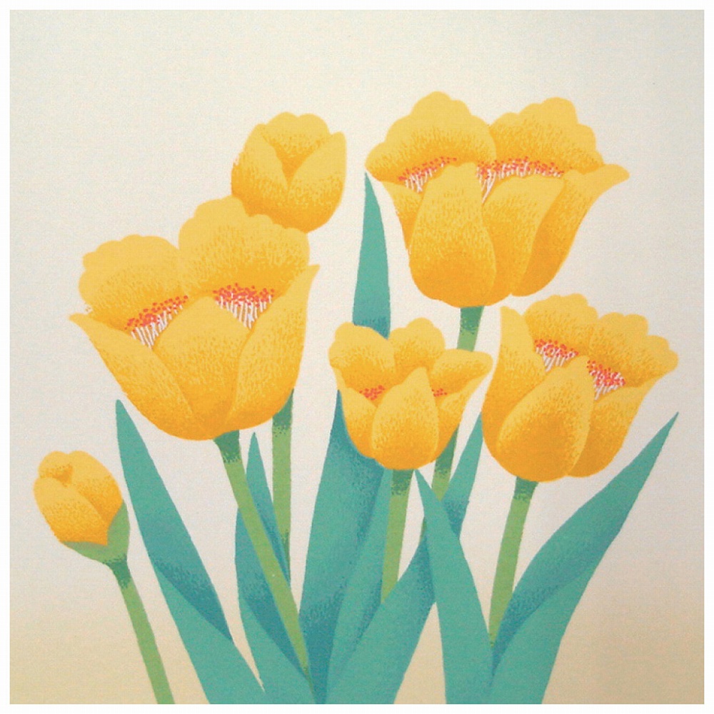 国武久巳「花」シルクスクリーン 直筆サイン入り 額装 グラフィック