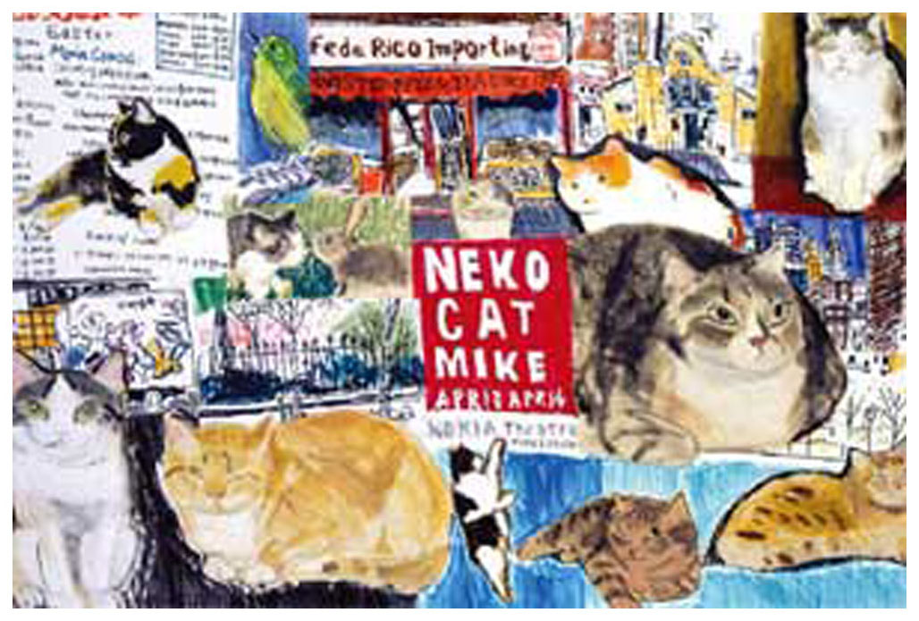 久下貴史 絵画 (版画/ジクレー) NY猫絵歴 4月 5525|アート＆フレーム