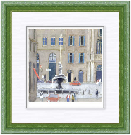 安野光雅 絵画(版画額装品/ジクレー) バルベリー広場 ローマ/イタリア