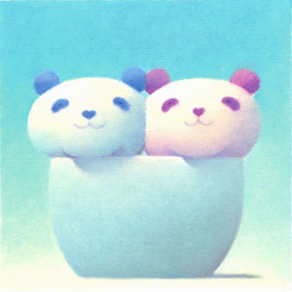 渡辺宏 絵画 (版画/キャンバスジクレー) ふたりいつまでも 6406|アート