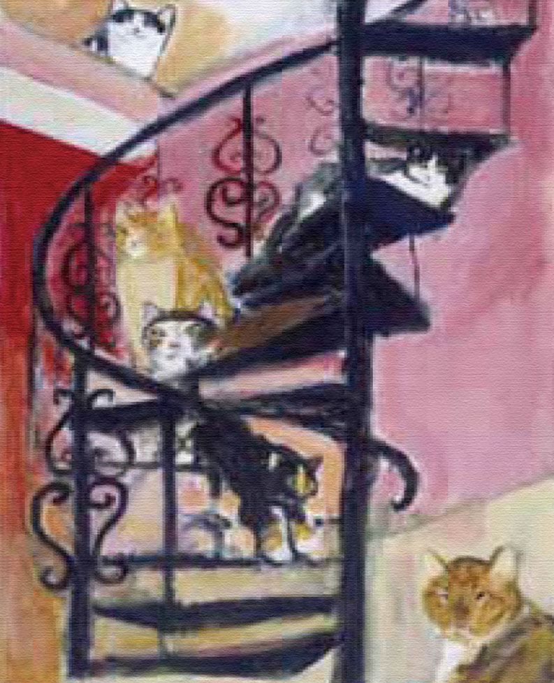 久下貴史 絵画 (版画/キャンバスジクレー) A Spiral Staircase Home