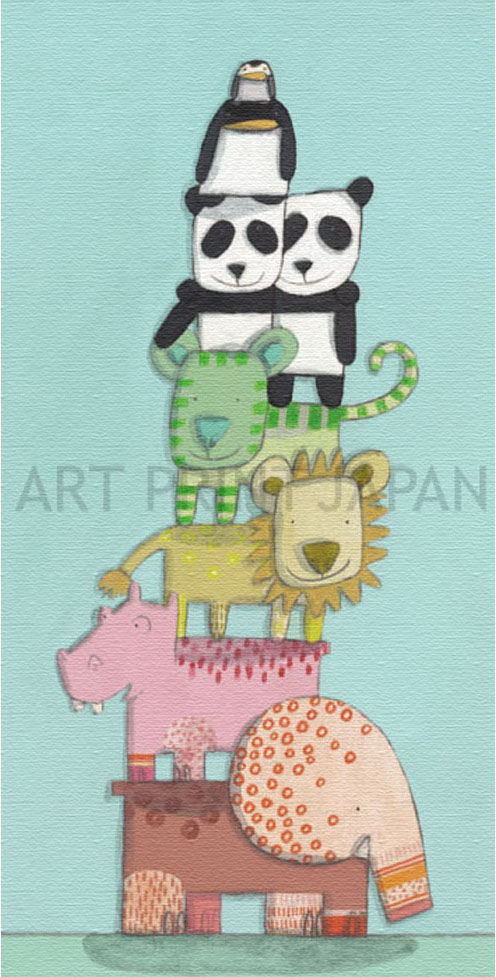 キロメロ 絵画 (版画/キャンバスジクレー) 全員集合 7084|アート