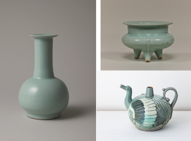 中国古美術/青磁氷列紋天球瓶(底款:官) 中国古美術/青磁氷列紋天球瓶