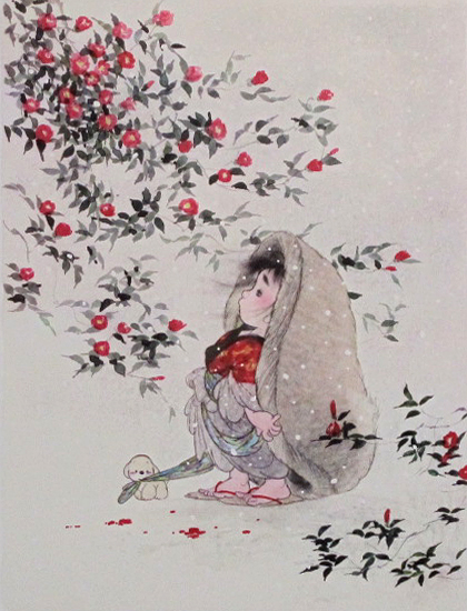 中島潔「寒椿」卸価格販売