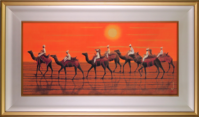 平山郁夫「シルクロード行くキャラバン・東（太陽）」卸価格販売