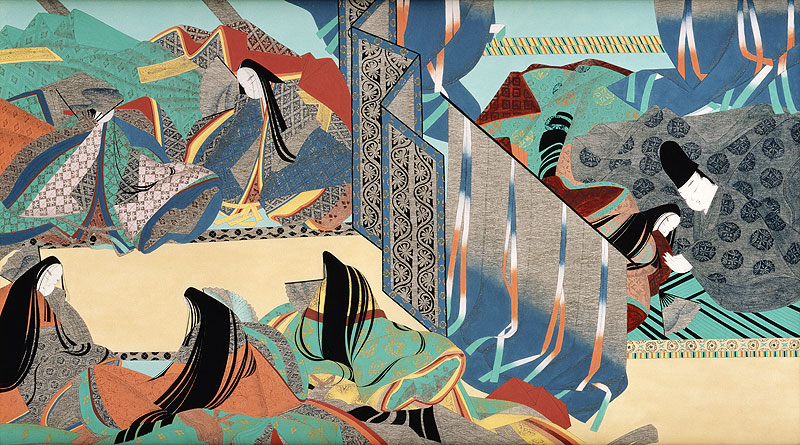 源氏物語絵巻（考証復元画）「宿木（二）」仲睦まじい匂宮と六の