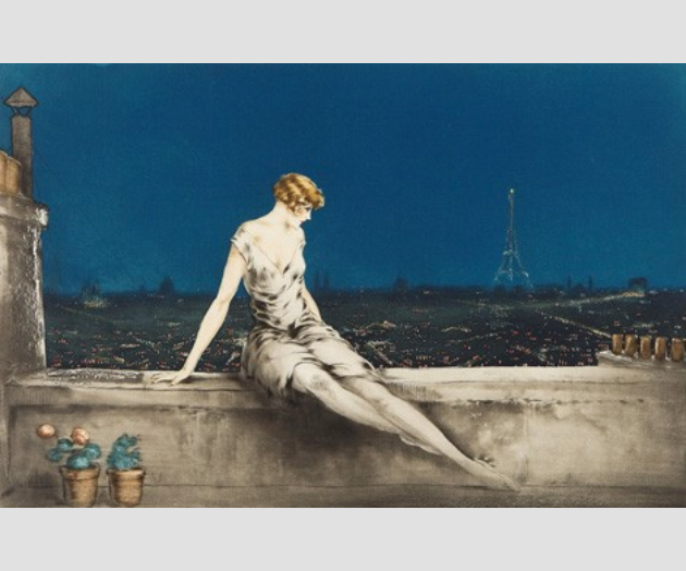 ルイ・イカール、Q、希少限定画集画、新品額装付 ルイ・イカール限定版