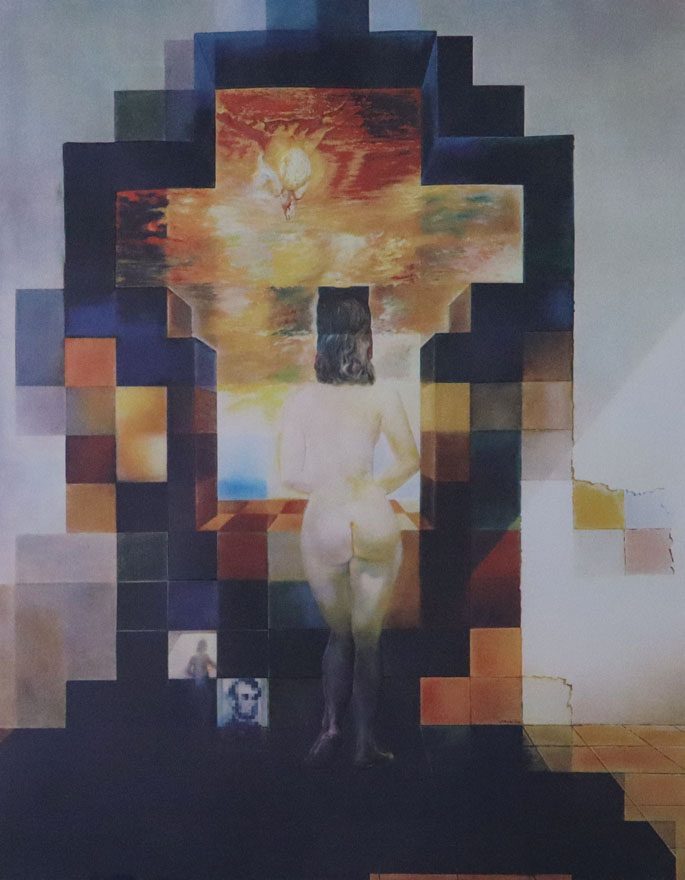 リンカーンの肖像に変容する地中海を見つめるガラ | サルバドール