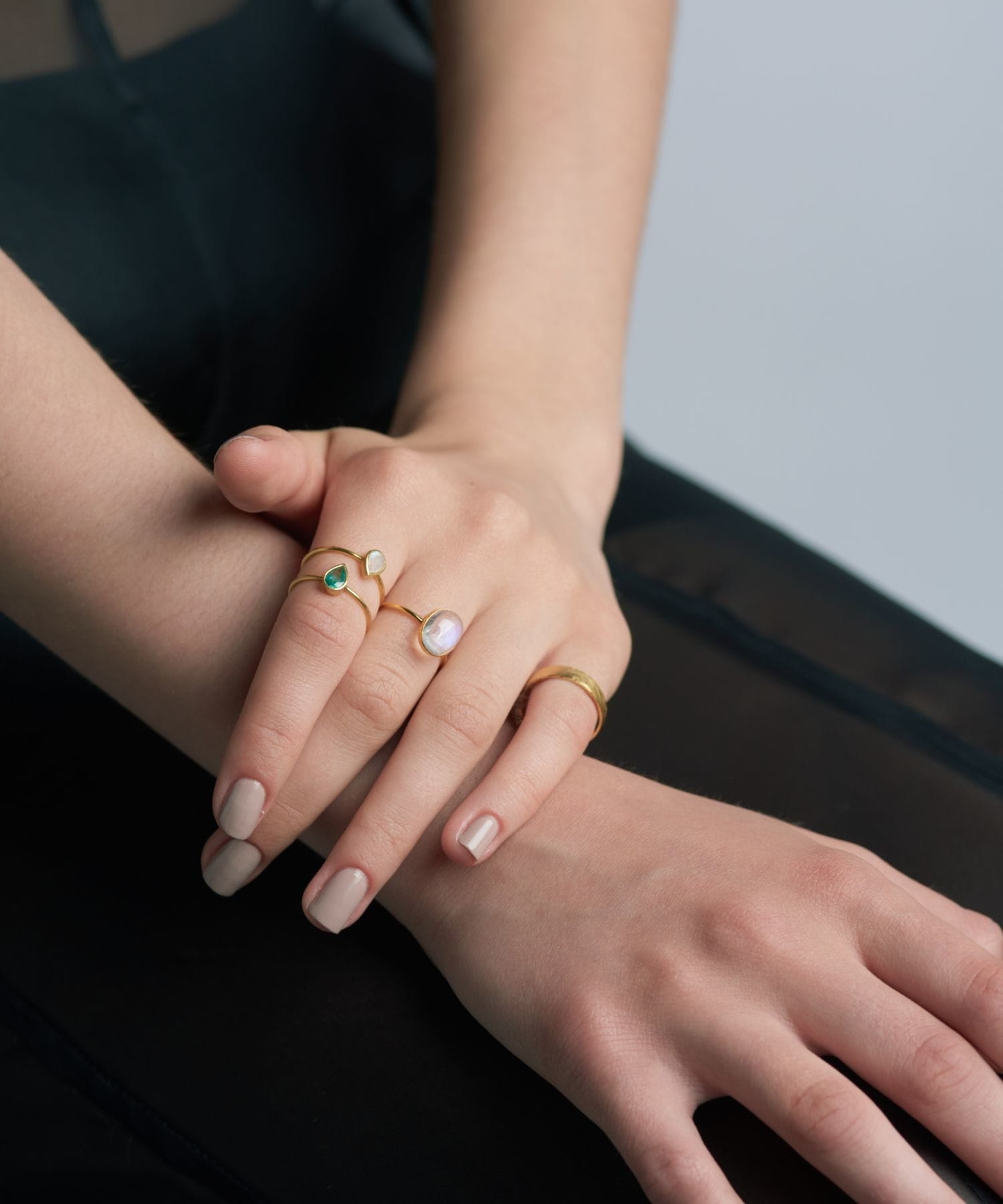 eden] K10 pear-shaped rainbow moonstone ring｜ARTIDA OUD（アル