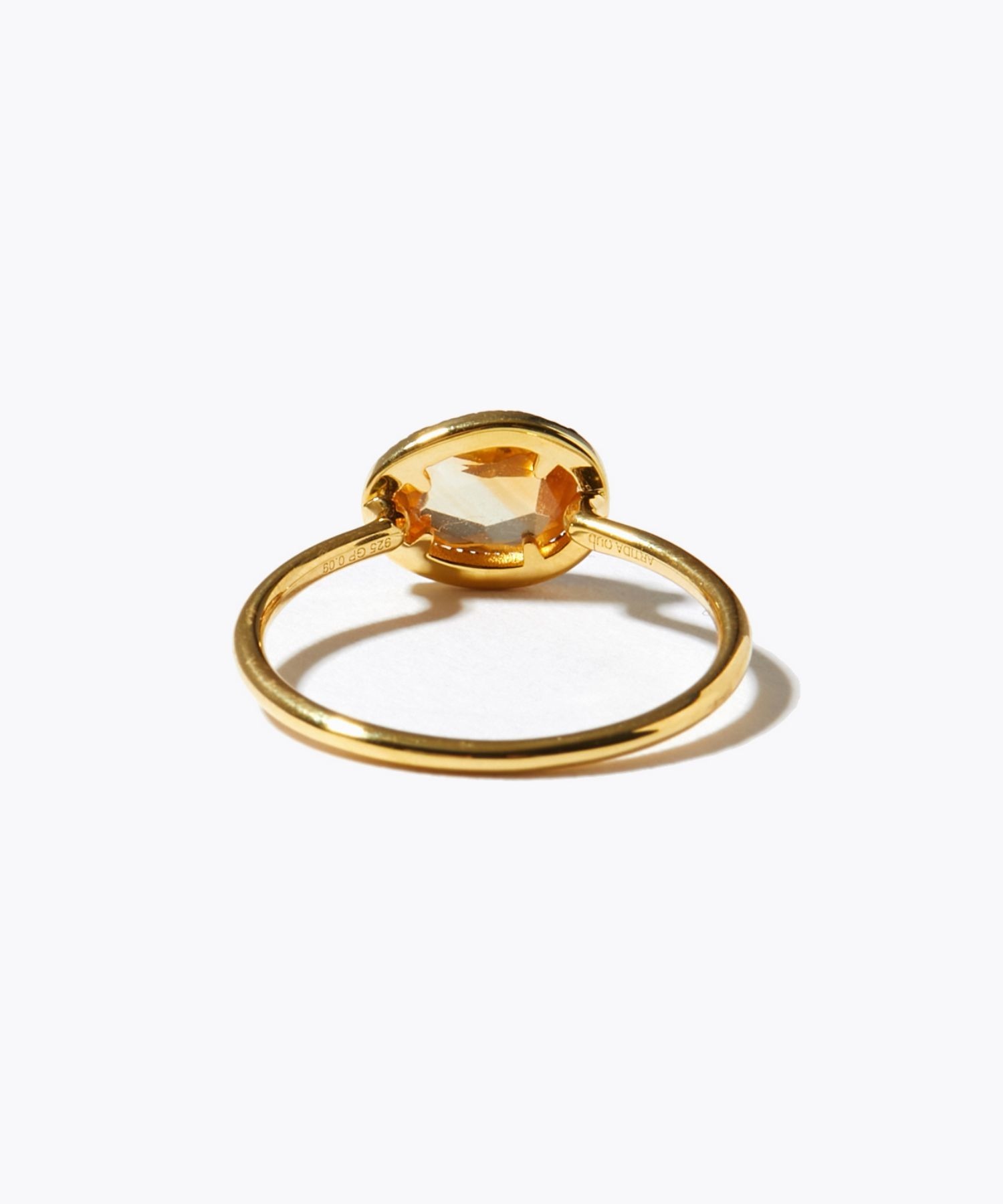 elafonisi] medium citrine with pave diamonds ring｜ARTIDA OUD