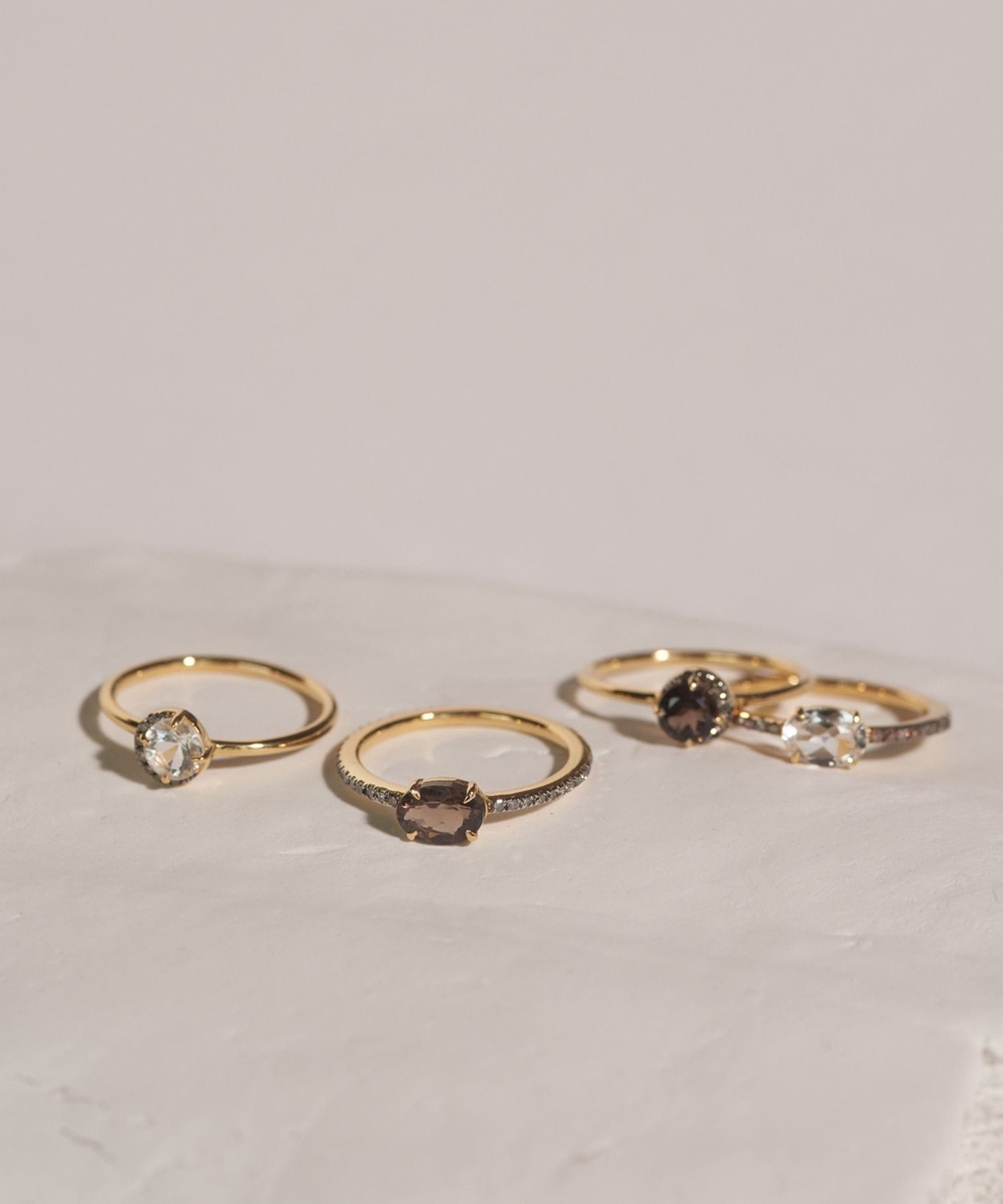 elafonisi] smoky quartz pave diamonds eternity ring｜ARTIDA OUD