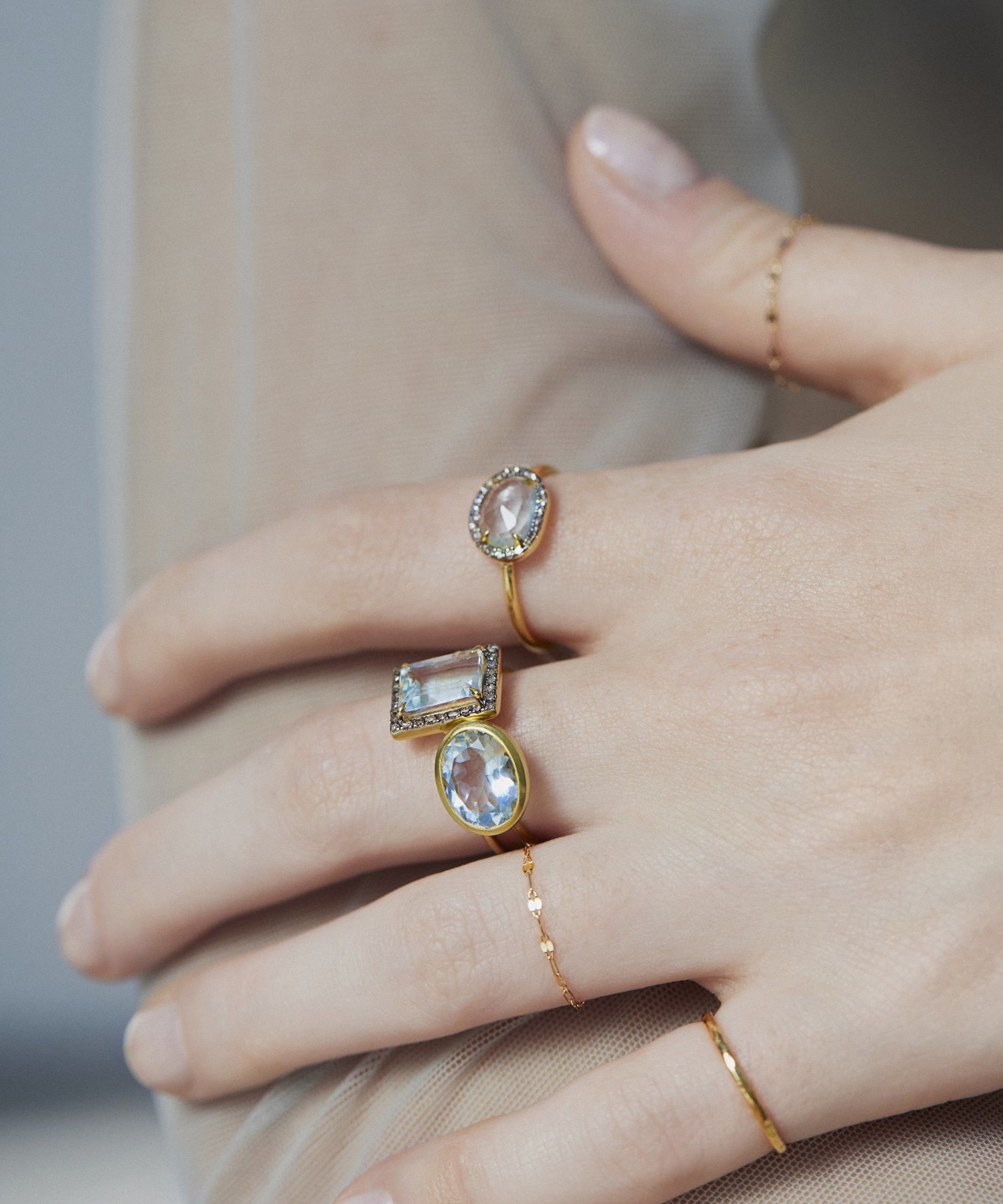 eden] K10 oval aquamarine ring｜ARTIDA OUD（アルティーダ ウード）