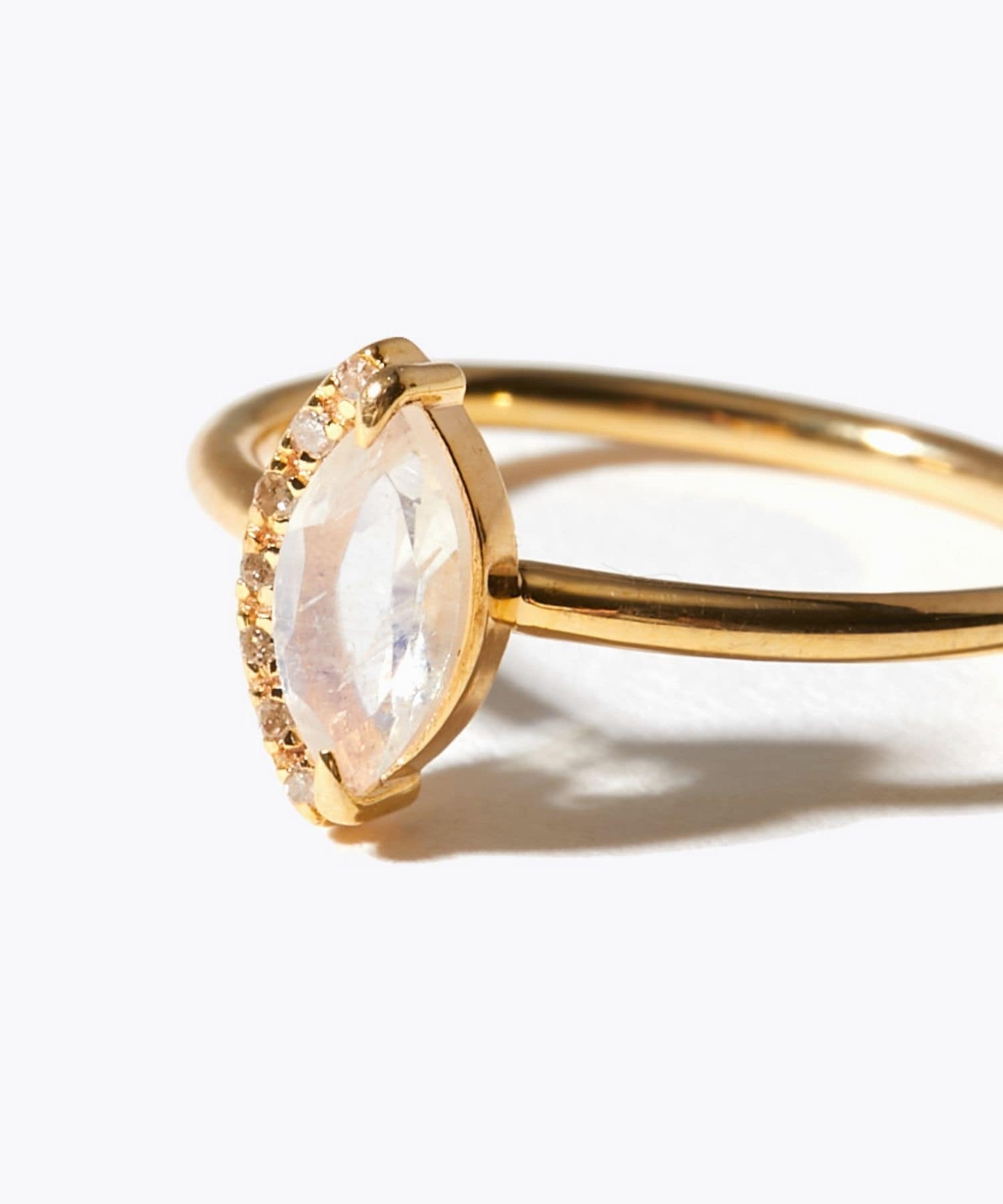 elafonisi] marquise rainbow moonstone pave diamond ring｜ARTIDA