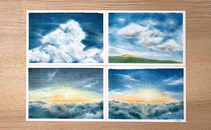 パステルでリアル系の空を描く | アートセラピーパーク（色のアトリエ）