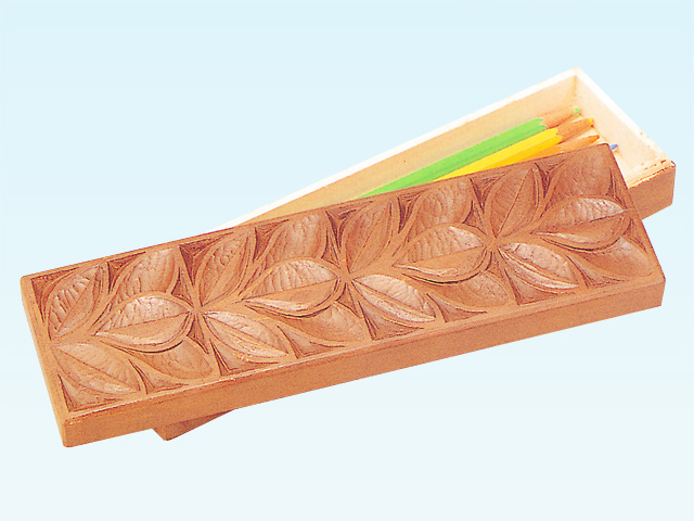 木彫 筆箱・ペンケース