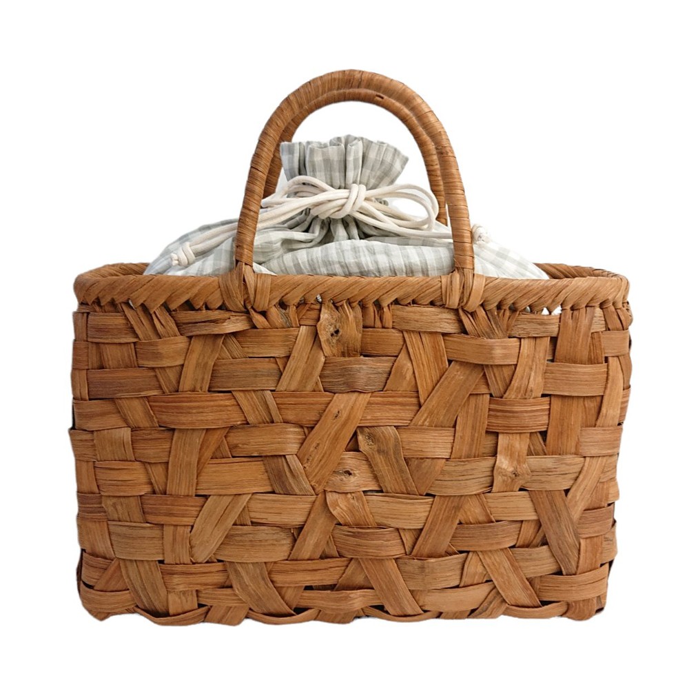 山葡萄かごバッグ K3808B 巾着袋付き 山ぶどう やまぶどう 手作り さん