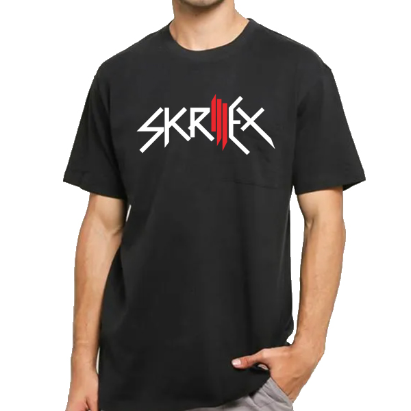 Skrillex Logo T-Shirt, 100% Cotton, Logo Printed, Fanshop