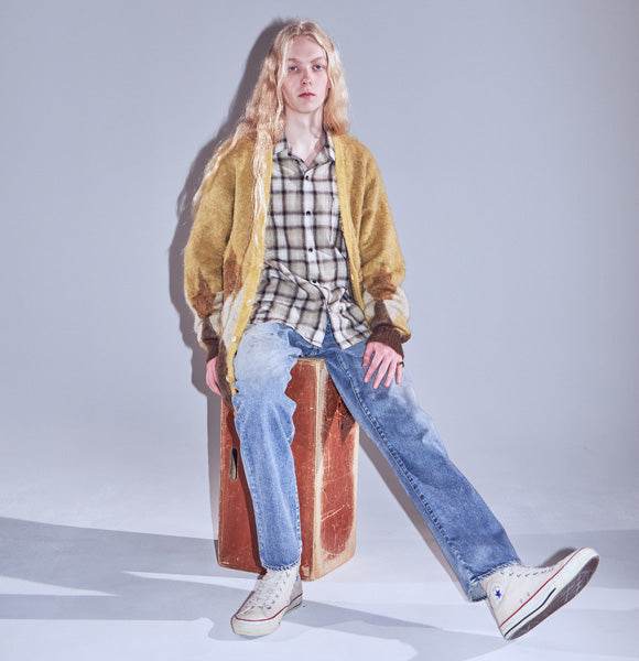 MINEDENIM(マインデニム) - V.Nep Check Flannel Open Collar SH – Area