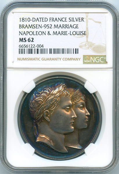 フランス ナポレオン1世御結婚記念 1810年 銀メダル NGC MS62 | ARK