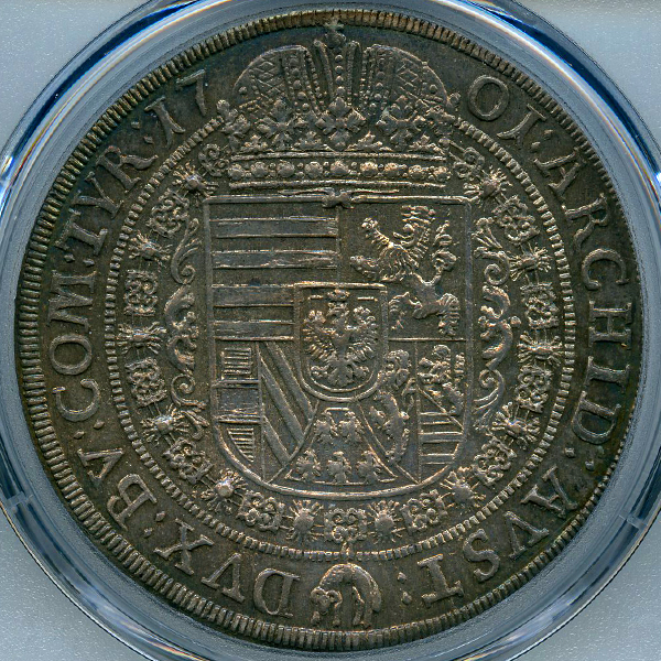 オーストリア 神聖ローマ帝国 レオポルト1世 1701年 ターラー 銀貨