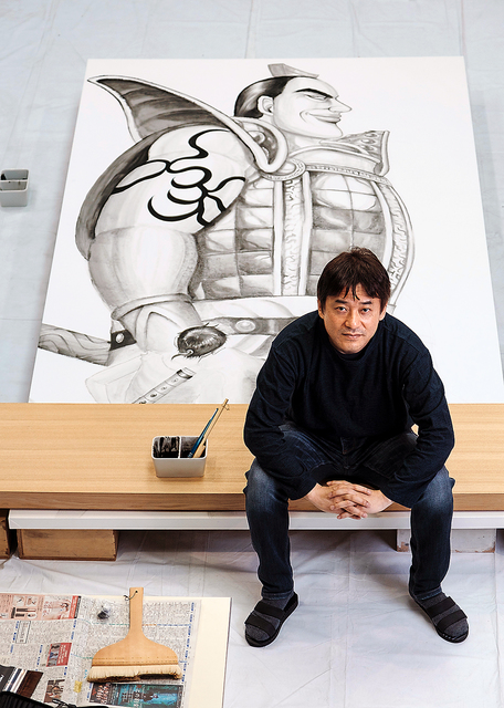 巨大な王騎、入魂の墨画 作者・原泰久さんに聞く 「キングダム展―信