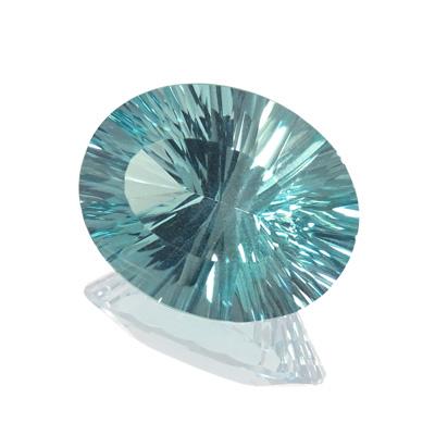 ブルートパーズ(グリーン) オーバルコンケーブカット 18.5x23.7mm