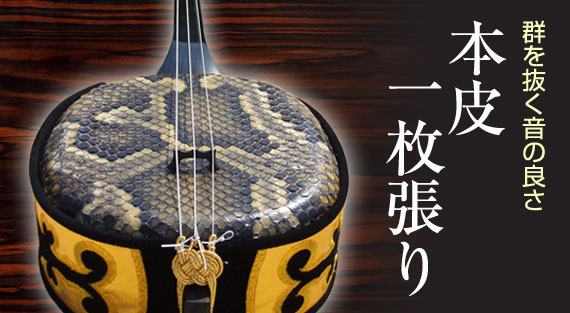 ちゅら咲 三線 本皮 本革 蛇皮 蛇革 琉球 沖縄 楽器 ソフトケース付き